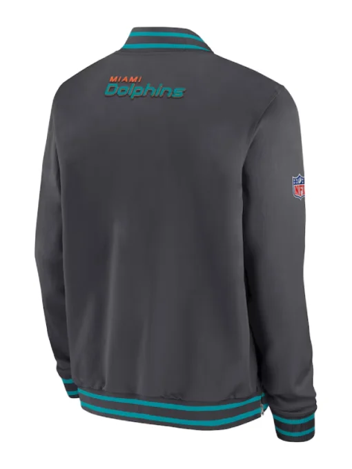 Miami Dolphins Sideline Coach Grey Bomber Jacket