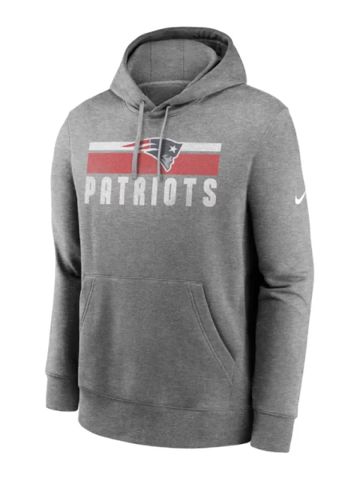 New England Patriots Heather Charcoal Club Grey Hoodie