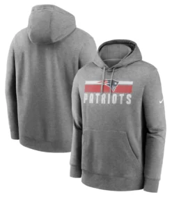 New England Patriots Heather Charcoal Club Hoodie