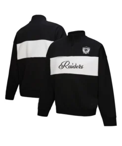 Oakland Raiders Black Quarter-Zip Jacket