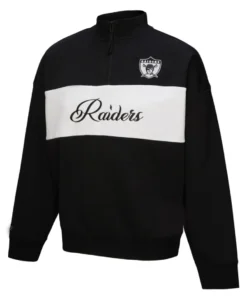 Oakland Raiders Quarter-Zip Black Jacket