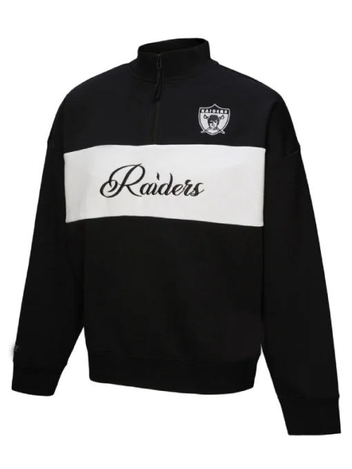 Oakland Raiders Quarter-Zip Black Jacket