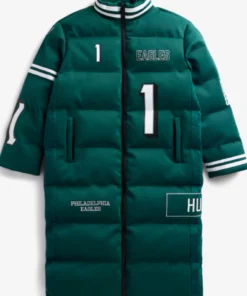 Philadelphia Eagles Jalen Hurts Green Off Season Long Puffer Coat