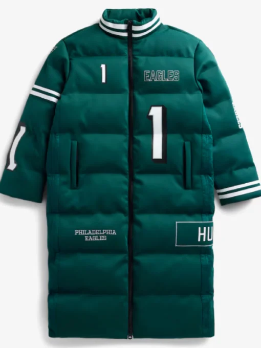 Philadelphia Eagles Jalen Hurts Green Off Season Long Puffer Coat