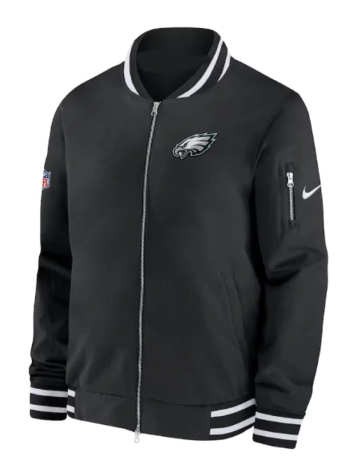 Philadelphia Eagles Sideline Coach Black Bomber Jacket