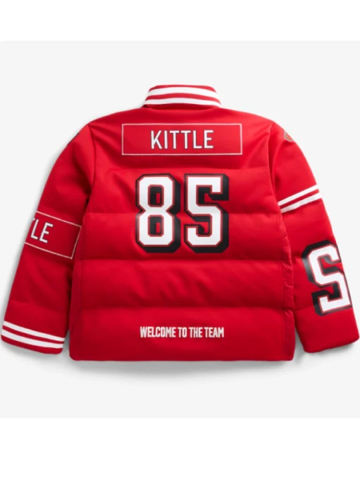 San Francisco 49ers George Kittle Scarlet Off Season Red Puffer Jacket