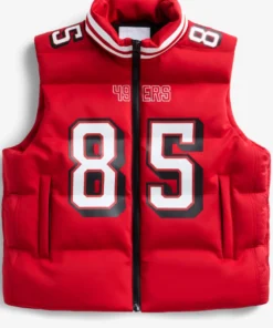 San Francisco 49ers George Kittle Scarlet Off Season Red Puffer Vest