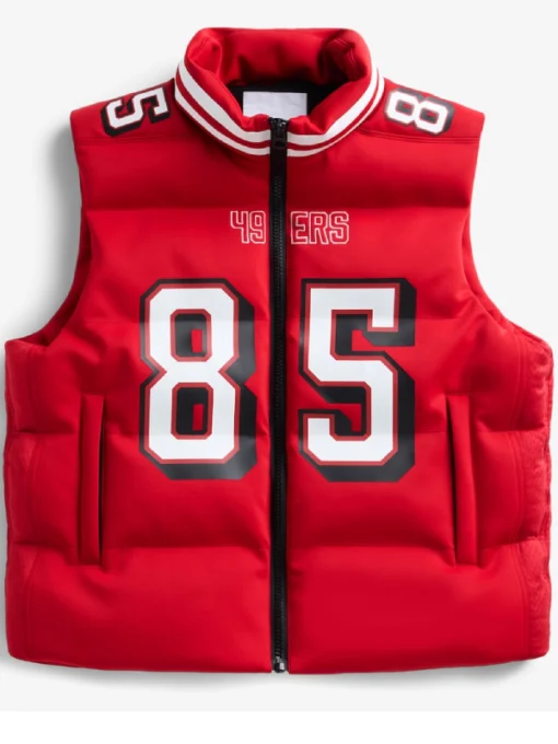 San Francisco 49ers George Kittle Scarlet Off Season Red Puffer Vest