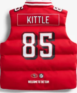 San Francisco 49ers Off Season George Kittle Scarlet Red Puffer Vest