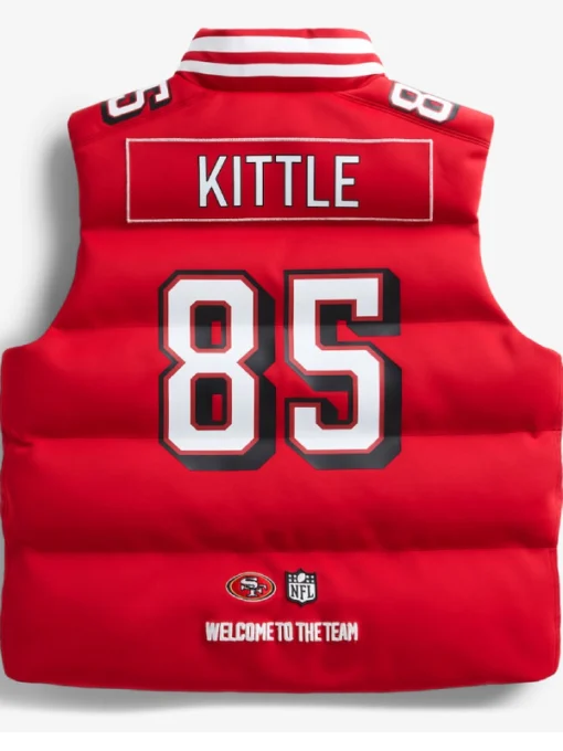 San Francisco 49ers Off Season George Kittle Scarlet Red Puffer Vest