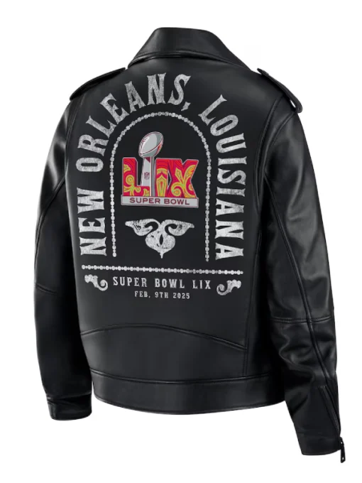 Super Bowl LIX Erin Andrews Black Leather Jacket