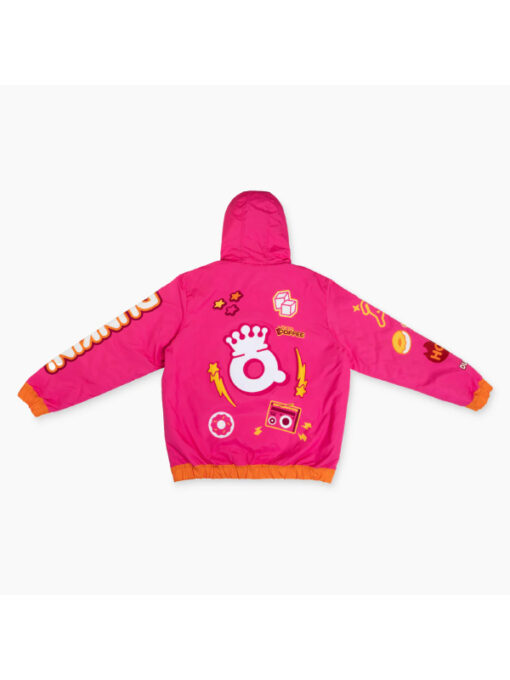 DunQueens Premium Lined Half-Zip Pink Hooded Jacket