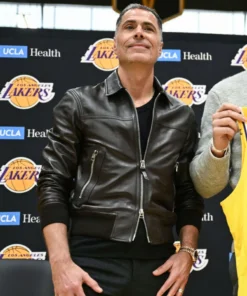 Rob Pelinka Black Leather Jacket