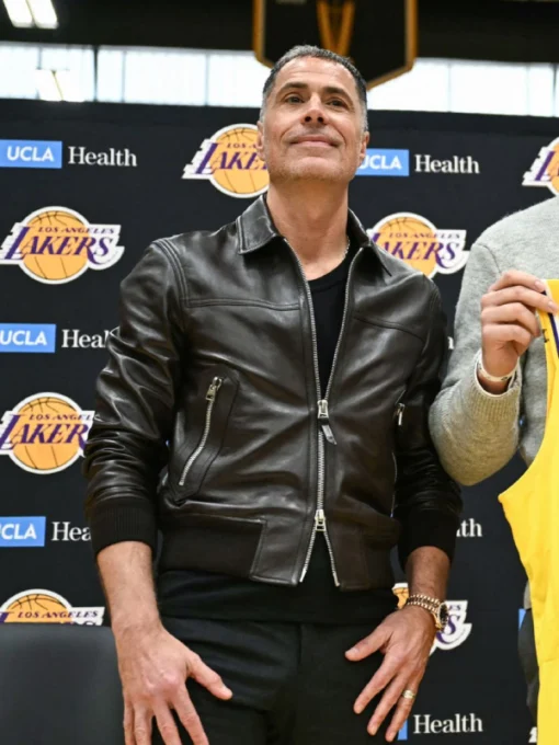 Rob Pelinka Black Leather Jacket